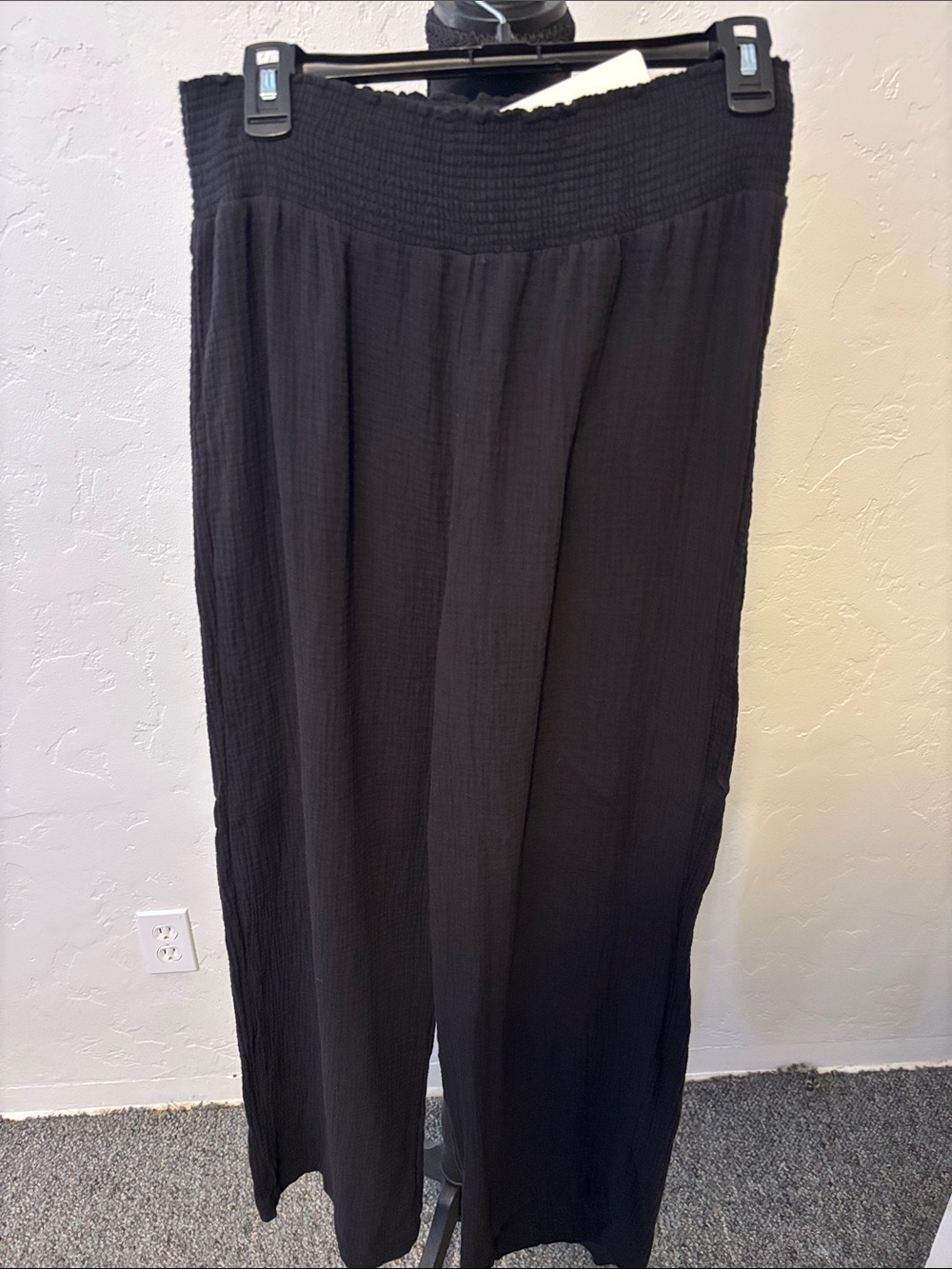 Z Supply Black Wide Leg Smocked Waist Pants